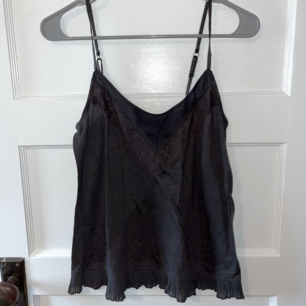 Charcoal Pleated Top